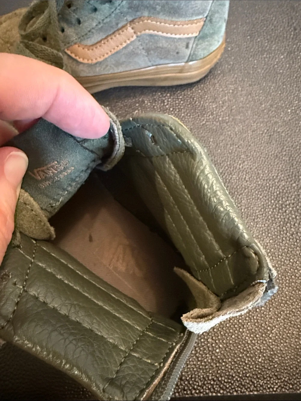 Vans Olive Green Gum Suede High-Top Sneakers size 11